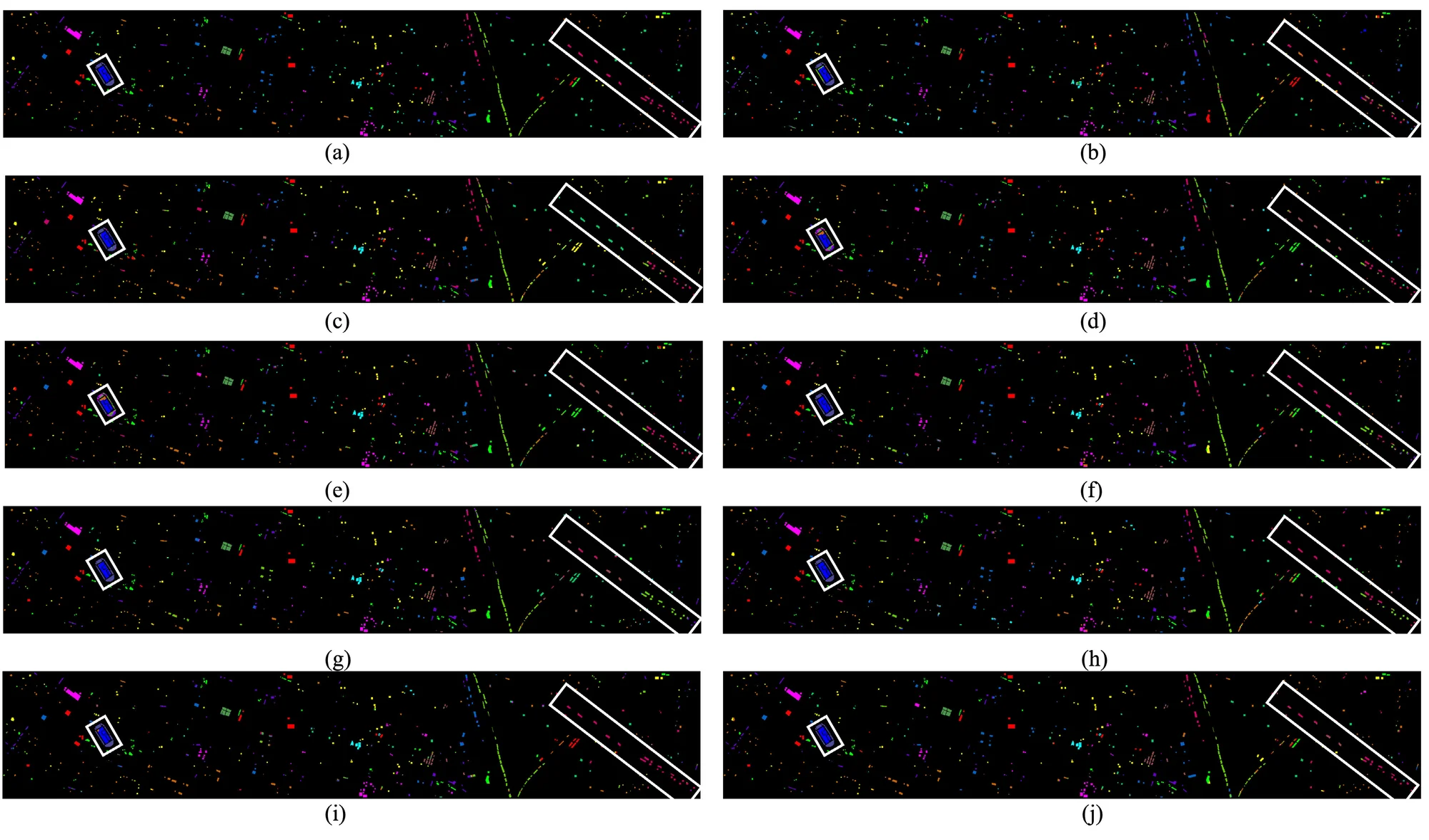 图 10：Houston 数据集分类图对比，图源：Zhang et al., Figure 10, TGRS 2026